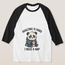 Camiseta de béisbol Raglan Adulting es difícil nec