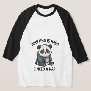 Camiseta de béisbol Raglan Adulting es difícil nec