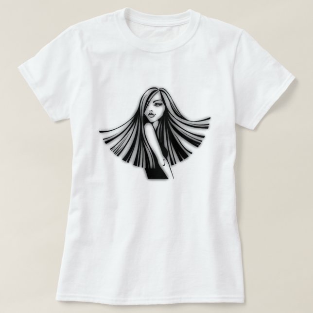 Camiseta de belleza brillante de larga data (Diseño del anverso)