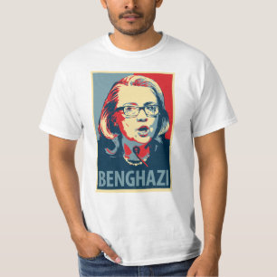Camiseta de Benghazy - parodia del poster de Obama