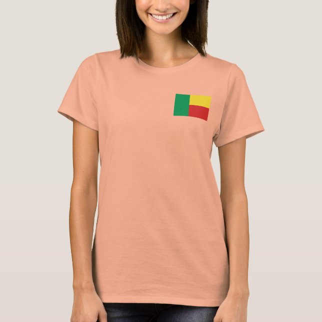 Camiseta de Benín Bandera + Mapa (Anverso)