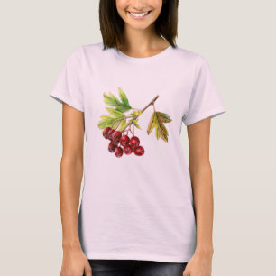 Camiseta de berries de arte botánico de Hawthorn