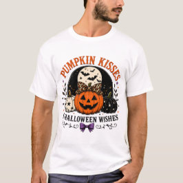 Camiseta de Besos de Calabaza y Deseos de Hallowee