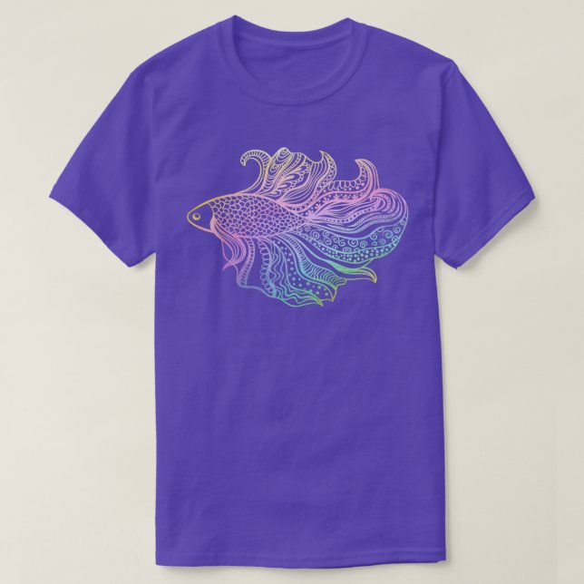 Camiseta de Betta Fish Pastel Rainbow (Diseño del anverso)