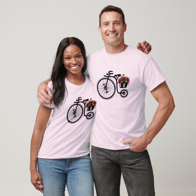 Camiseta de bicicleta de flores románticas (Unisexo)