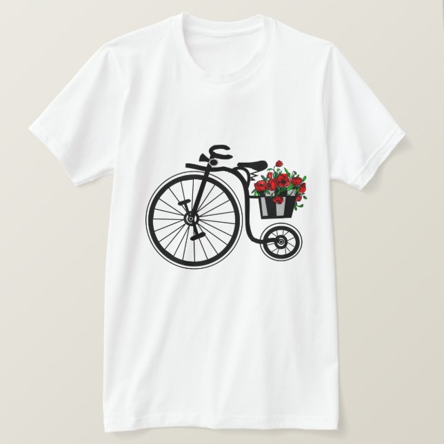 Camiseta de bicicleta de flores - Romántico (Anverso del diseño)