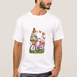 Camiseta de bicicleta floral mariposa