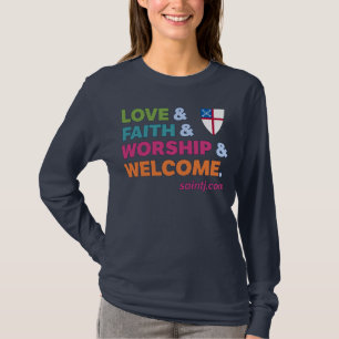 Camiseta de bienvenida colorida de manga larga con