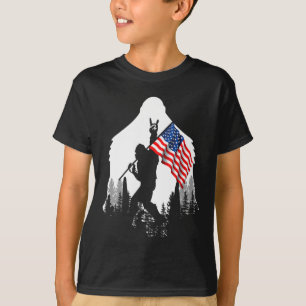 Camiseta de Big Foot Bigfoot Bandera Americana Pat