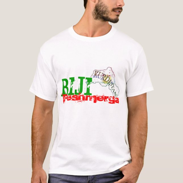 Camiseta de "Biji Peshmerga" del Kurdistan NUEVA (Anverso)