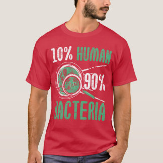 camiseta de biólogo 10 humano 90 bacterias ciencia