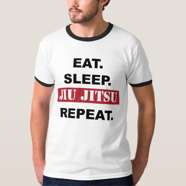 Camiseta de BJJ: Coma, duerma, Jiu Jitsu, (Anverso)