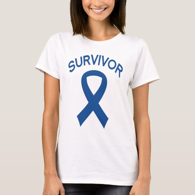 Camiseta de Blue Ribbon del cáncer de colon del (Anverso)