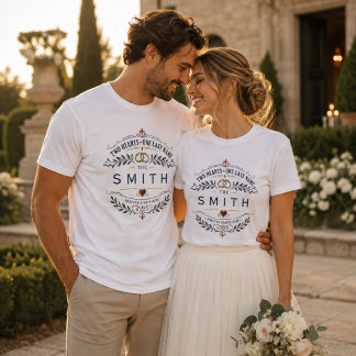 Camiseta de boda con apellido personalizado