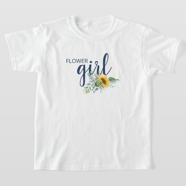 Camiseta de boda de girasol de niña de las flores (Distribución)