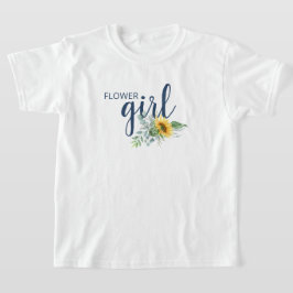 Camiseta de boda de girasol niña de las flores