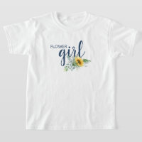 Camiseta de boda de niña de las flores girasol