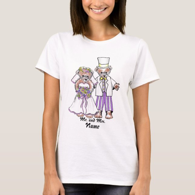Camiseta de boda personalizada Bear Bride and Groo (Anverso)