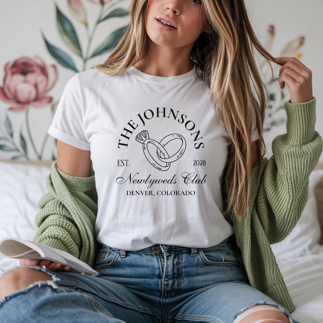 Camiseta de boda personalizada, camiseta de novia  (newlyweds club shirt, honeymoon shirts for couples, custom newlywed tees, bride and groom shirts,)