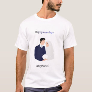 Camiseta de boda personalizada por delante y por d