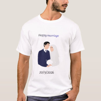 Camiseta de boda personalizada por delante y por d