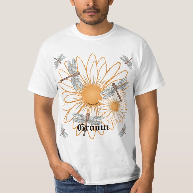 Camiseta de bodas personalizada del novio White Da (Anverso)