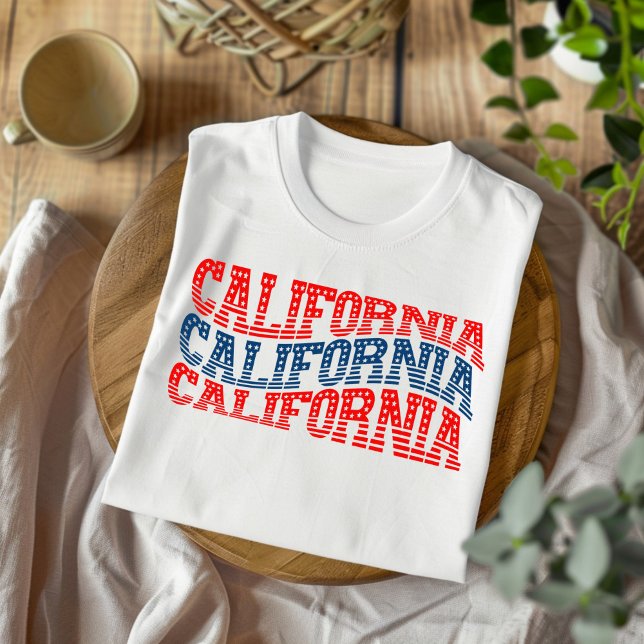 Camiseta de Boho azul y rojo de California (Subido por el creador)