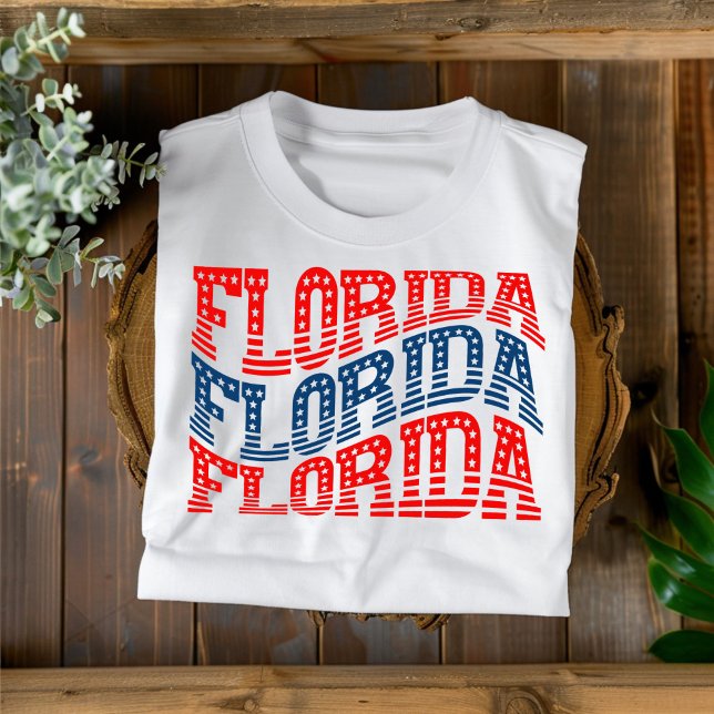 Camiseta de Boho azul y rojo de Florida patriótica (Subido por el creador)