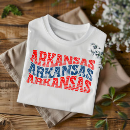 Camiseta de Boho Rojo y Azul de Arkansas Patriótic