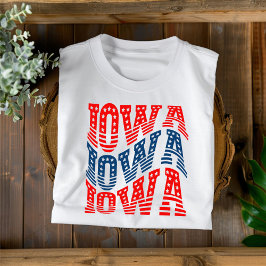 Camiseta de Boho Rojo y Azul Patriótico Iowa