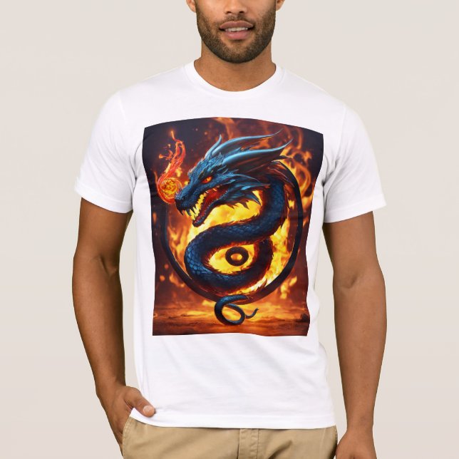 Camiseta de bola de fuego de dragón de serpiente - (Anverso)