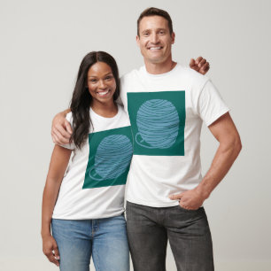 Camiseta de bola de hilo verde y azul