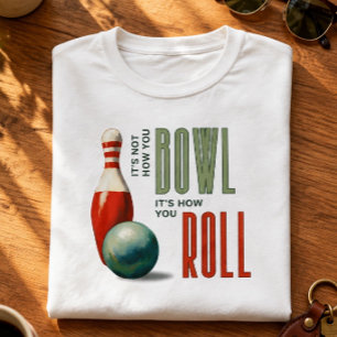 Camiseta de bolos con bolo y bola de bolos