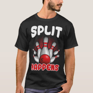 Camiseta de bolos Split Happens divertida para jug