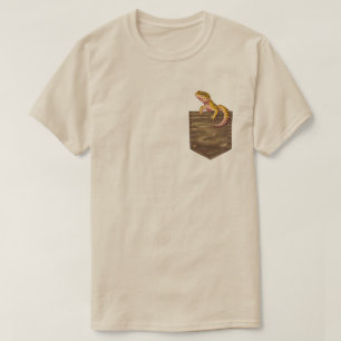 camiseta de bolsillo de gecko leopardo lindo lagar