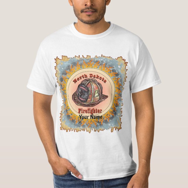 Camiseta de Bombero de Dakota del Norte (Anverso)