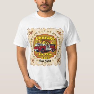 Camiseta de bomberos de bomberos de valor