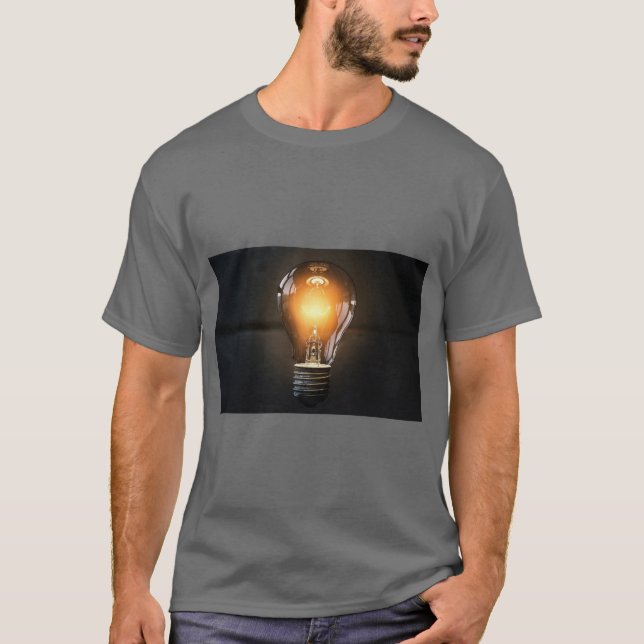 Camiseta de bombilla de idea brillante (Anverso)