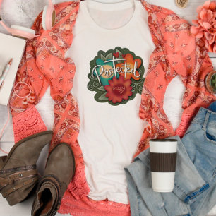 Camiseta de Bonito floral de negrita protegida