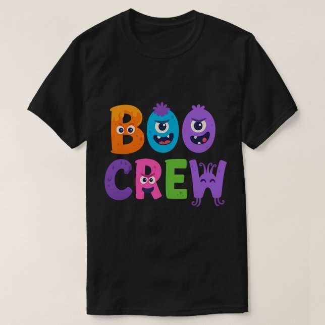 Camiseta De Boo Crew Halloween - Cortas Cartas De  (Diseño del anverso)