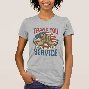 Camiseta de Botas Militares de Servicio Gracias