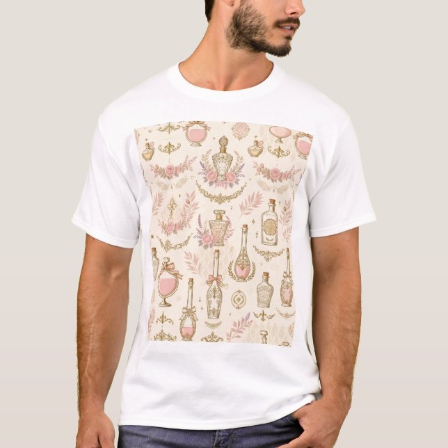 Camiseta de Botella de Perfume Antiguo (Anverso)