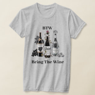 Camiseta de botellas de vino divertida