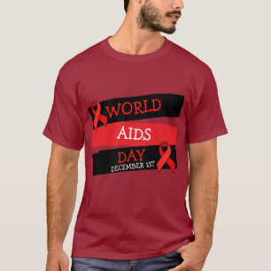 Camiseta de botón del día mundial del SIDA 1 de di