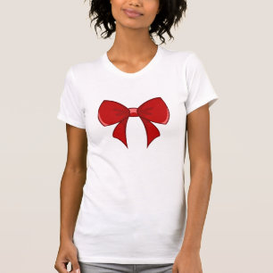 Camiseta De Bow Roja Para Chicas