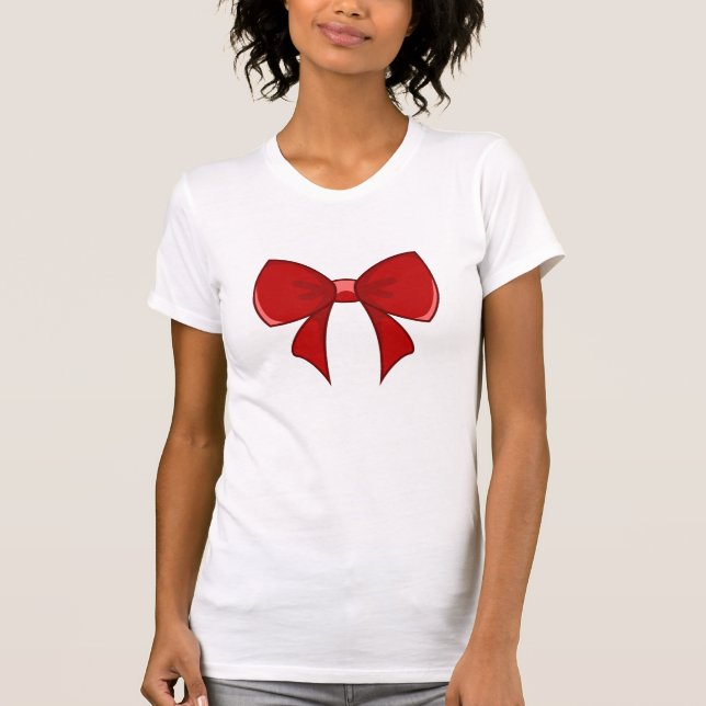 Camiseta De Bow Roja Para Chicas (Anverso)