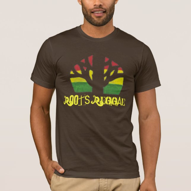 Camiseta de Brown de los hombres del reggae de las (Anverso)