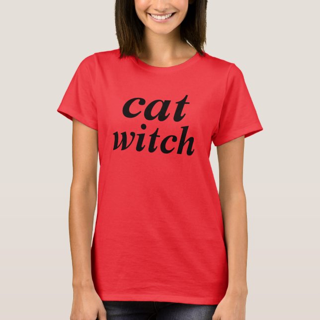 camiseta de bruja de gato (Anverso)