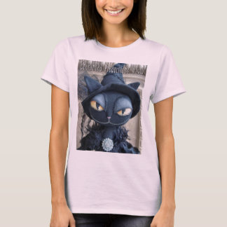 Camiseta de bruja de gato negro