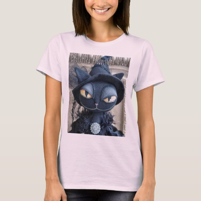 Camiseta de bruja de gato negro (Anverso)